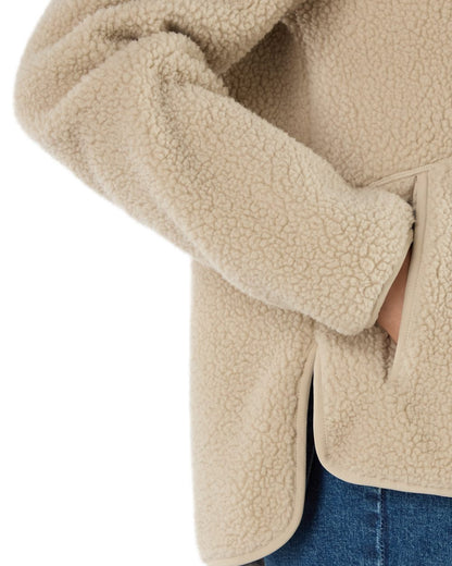 Pure Cashmere Coloured Musto Womens Cover Deep Pile Fleece Jacket on white background 