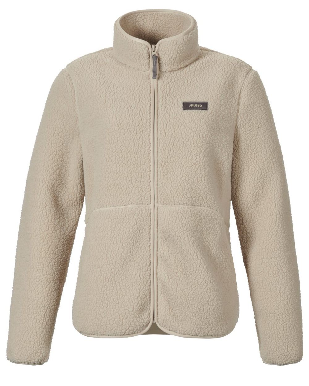 Pure Cashmere Coloured Musto Womens Cover Deep Pile Fleece Jacket on white background 