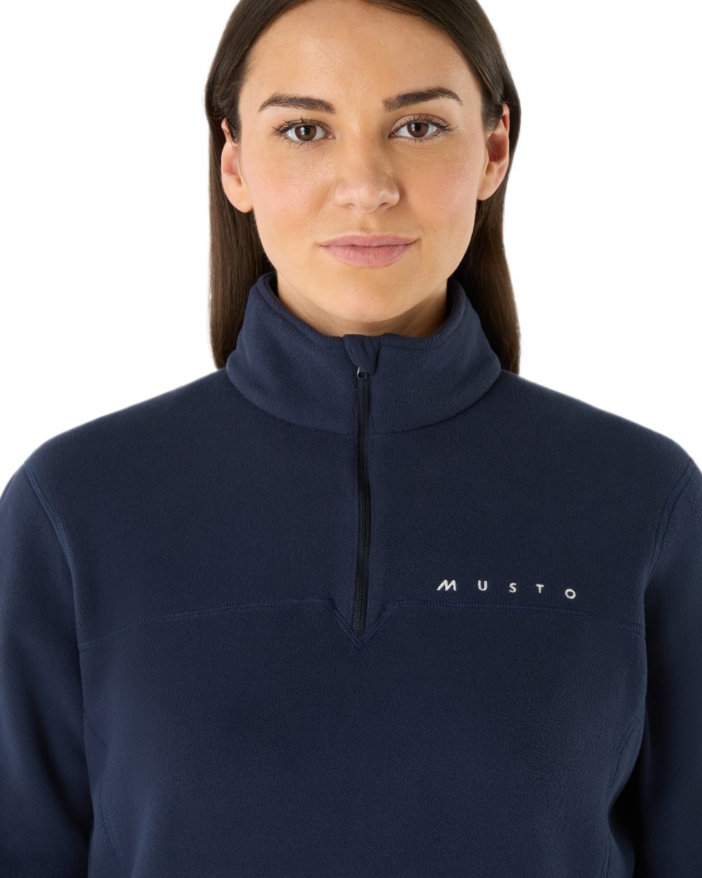 Navy Coloured Musto Mens Cover Deep Pile Fleece Vest on white background 