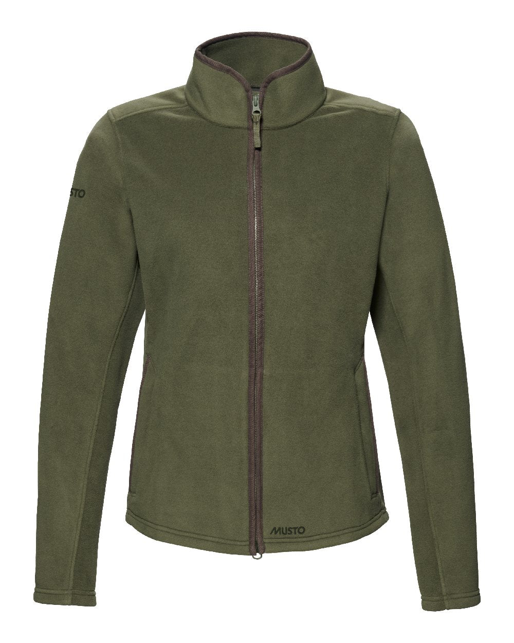 Deep Green Coloured Musto Womens Fenland 200 Polartec Jacket on White Background 