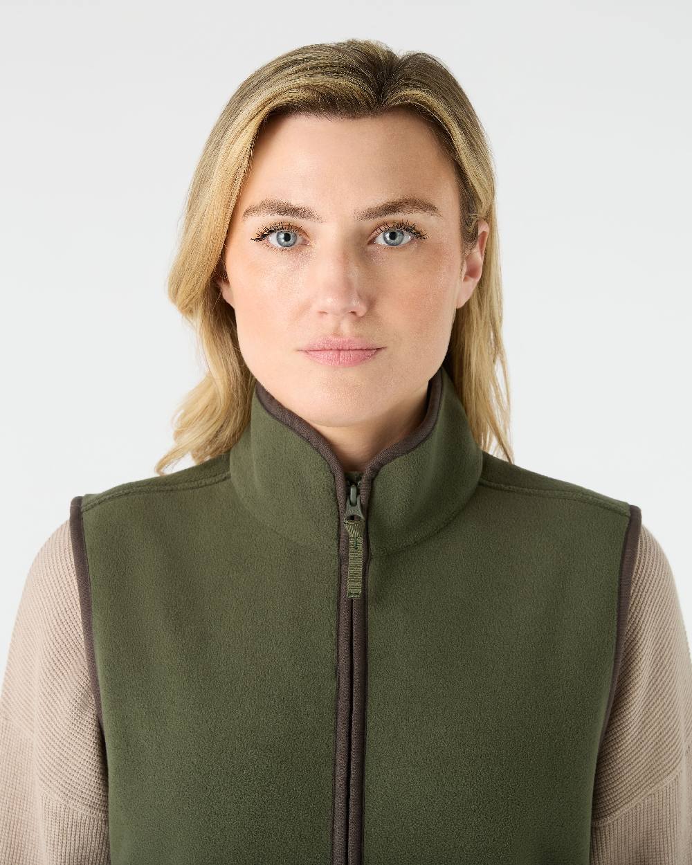 Deep Green Coloured Musto Womens Fenland 200 Polartec Vest on White Background 