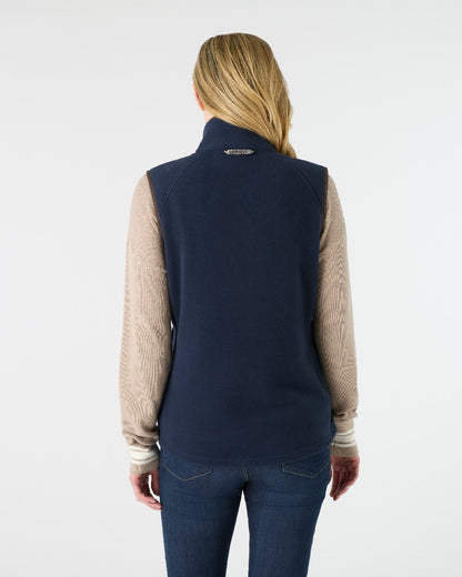 Navy Coloured Musto Womens Fenland Polartec Vest on White Background 
