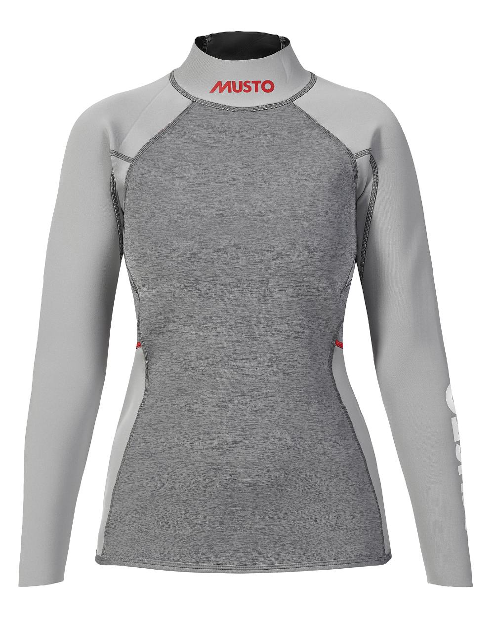Grey Marl coloured Musto Womens Flexlite Vapour 1.0 Long-Sleeve Top on white background 