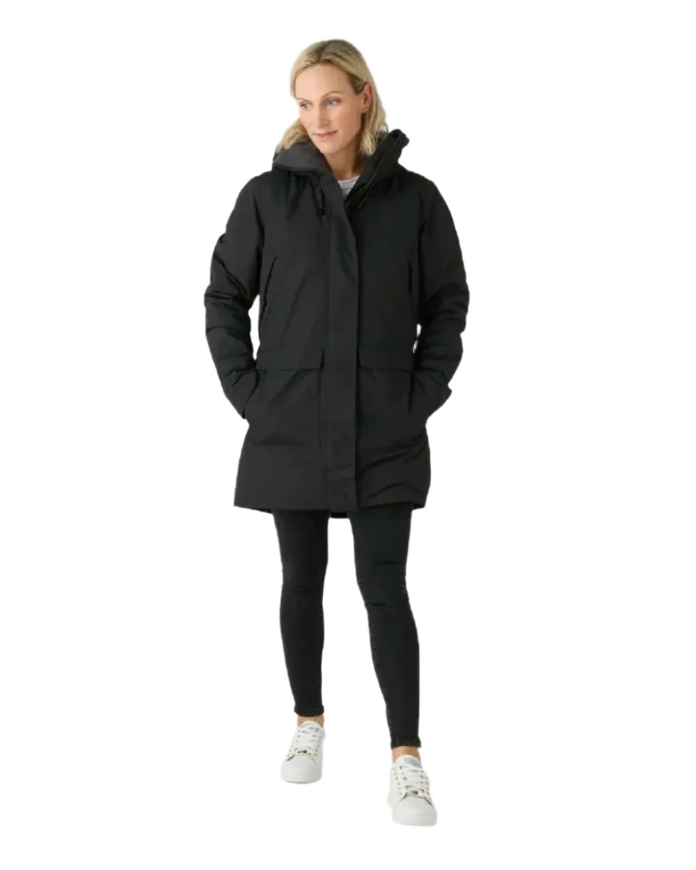 Black coloured Musto Womens Headland Pertex Primaloft Parka on white background 