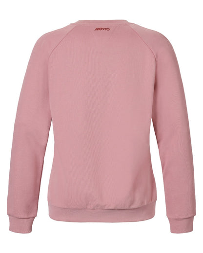 Oyster Pink Coloured Musto Womens Original Crew Sweater on white background 
