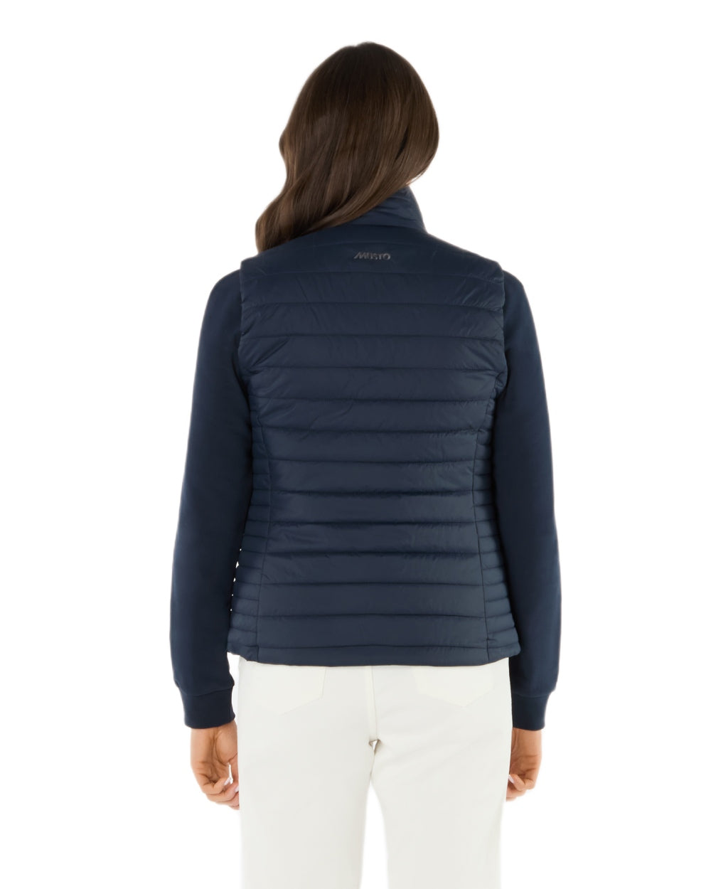 Navy Coloured Musto Womens Original Lite Puffer Vest on white background 