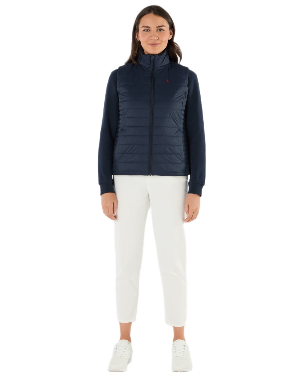 Navy Coloured Musto Womens Original Lite Puffer Vest on white background 