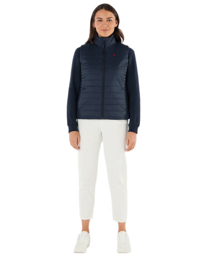 Navy Coloured Musto Womens Original Lite Puffer Vest on white background 