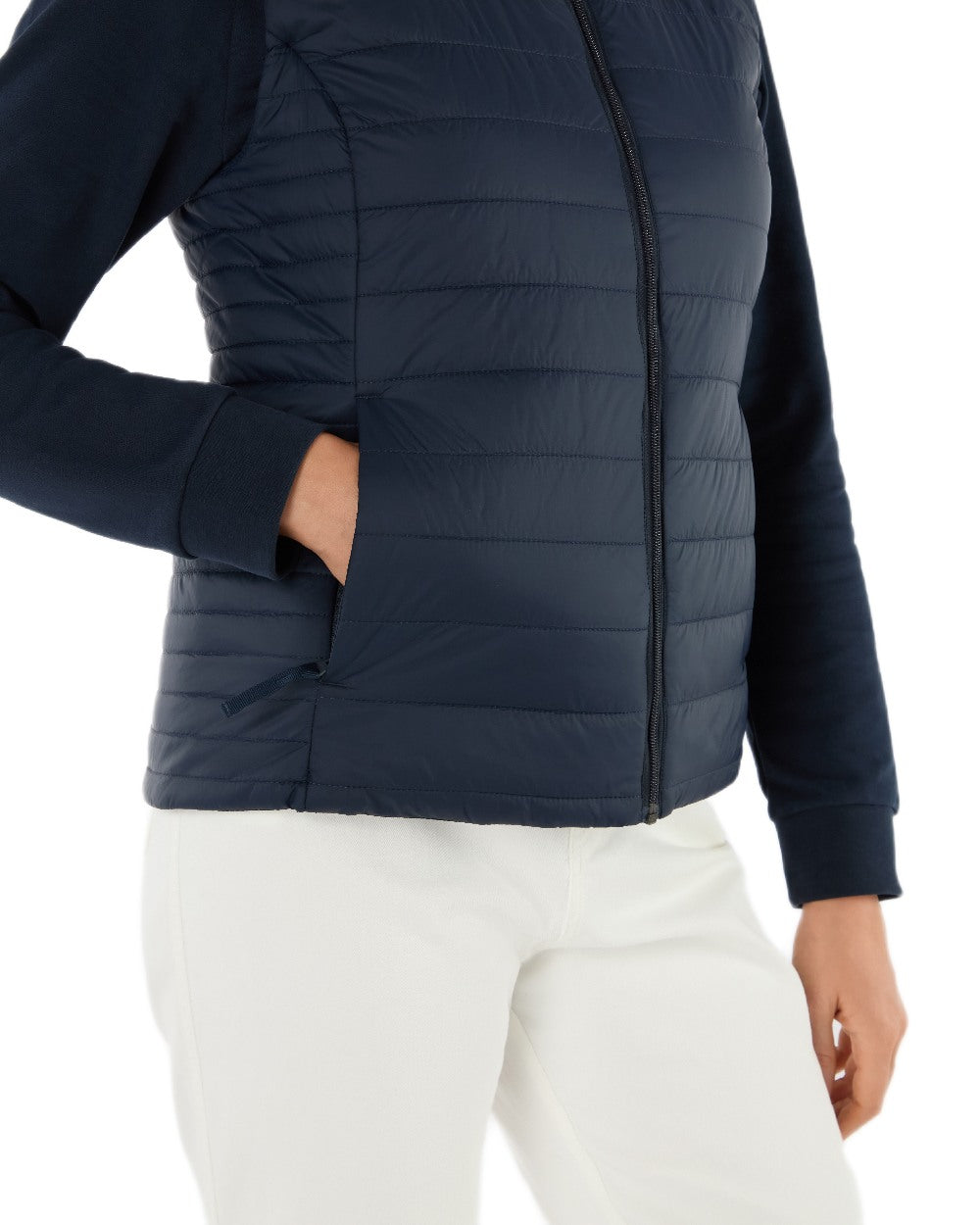 Navy Coloured Musto Womens Original Lite Puffer Vest on white background 