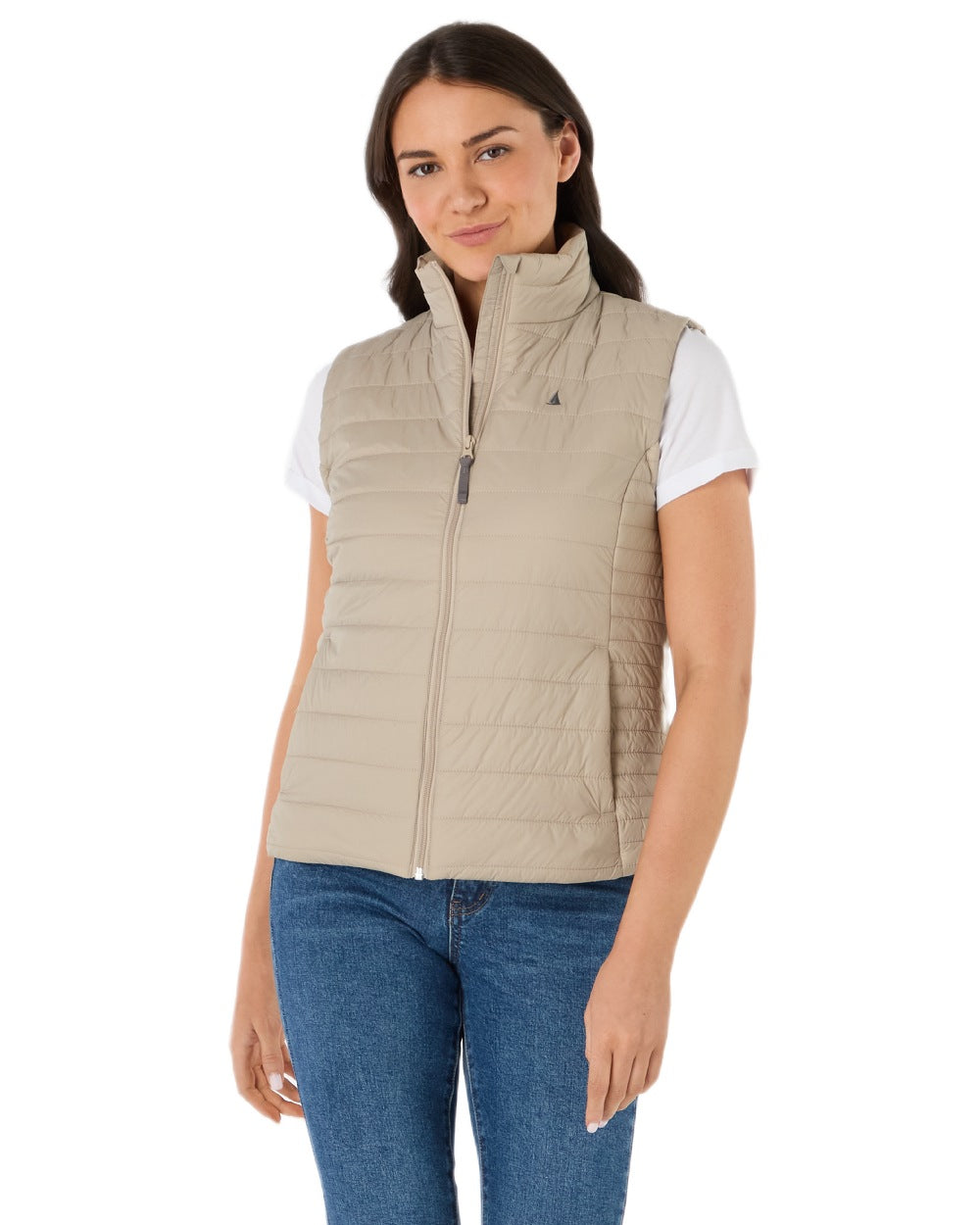 Pure Cashmere Coloured Musto Womens Original Lite Puffer Vest on white background 
