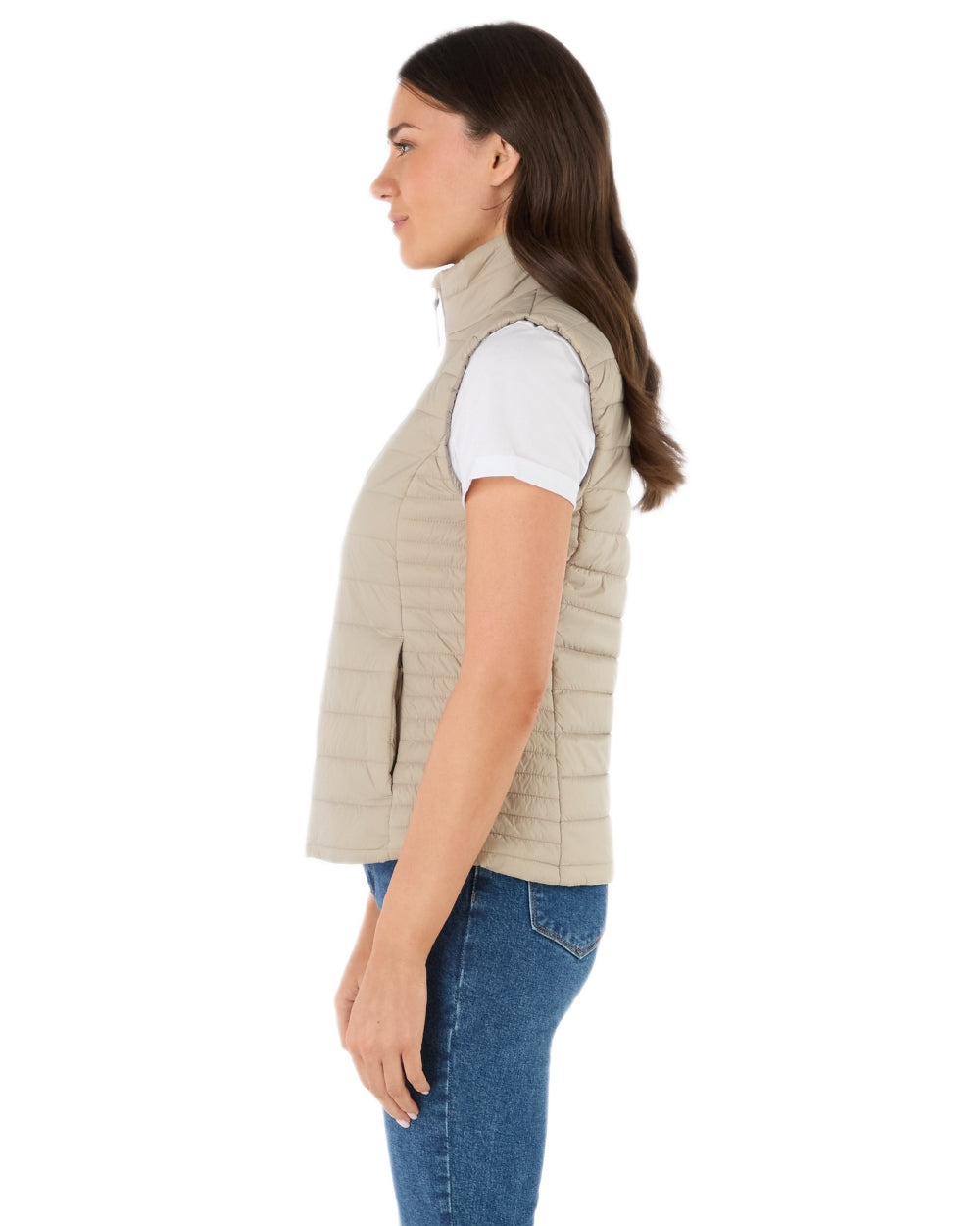 Pure Cashmere Coloured Musto Womens Original Lite Puffer Vest on white background 