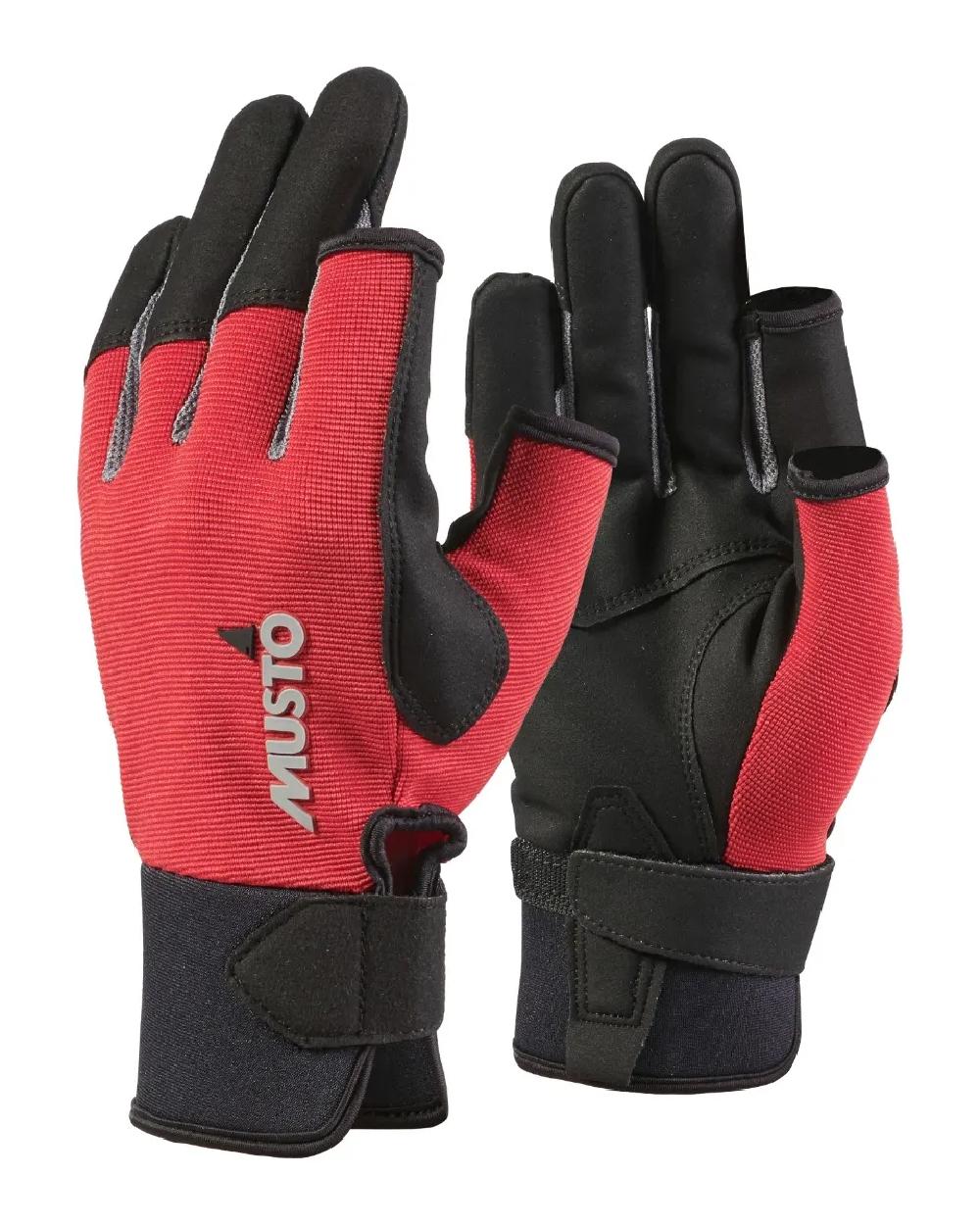 Musto Essential Sailing Long Finger Gloves in True Red 