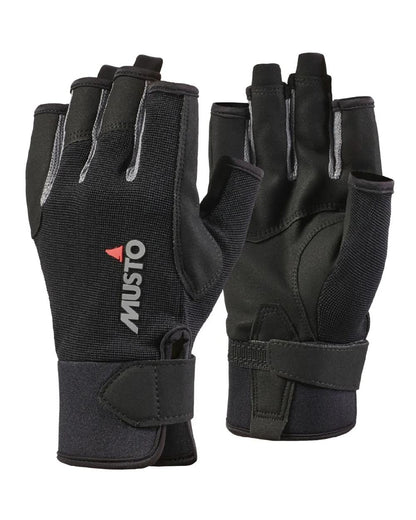 Musto Essential Sailing Short Finger Gloves in Black 