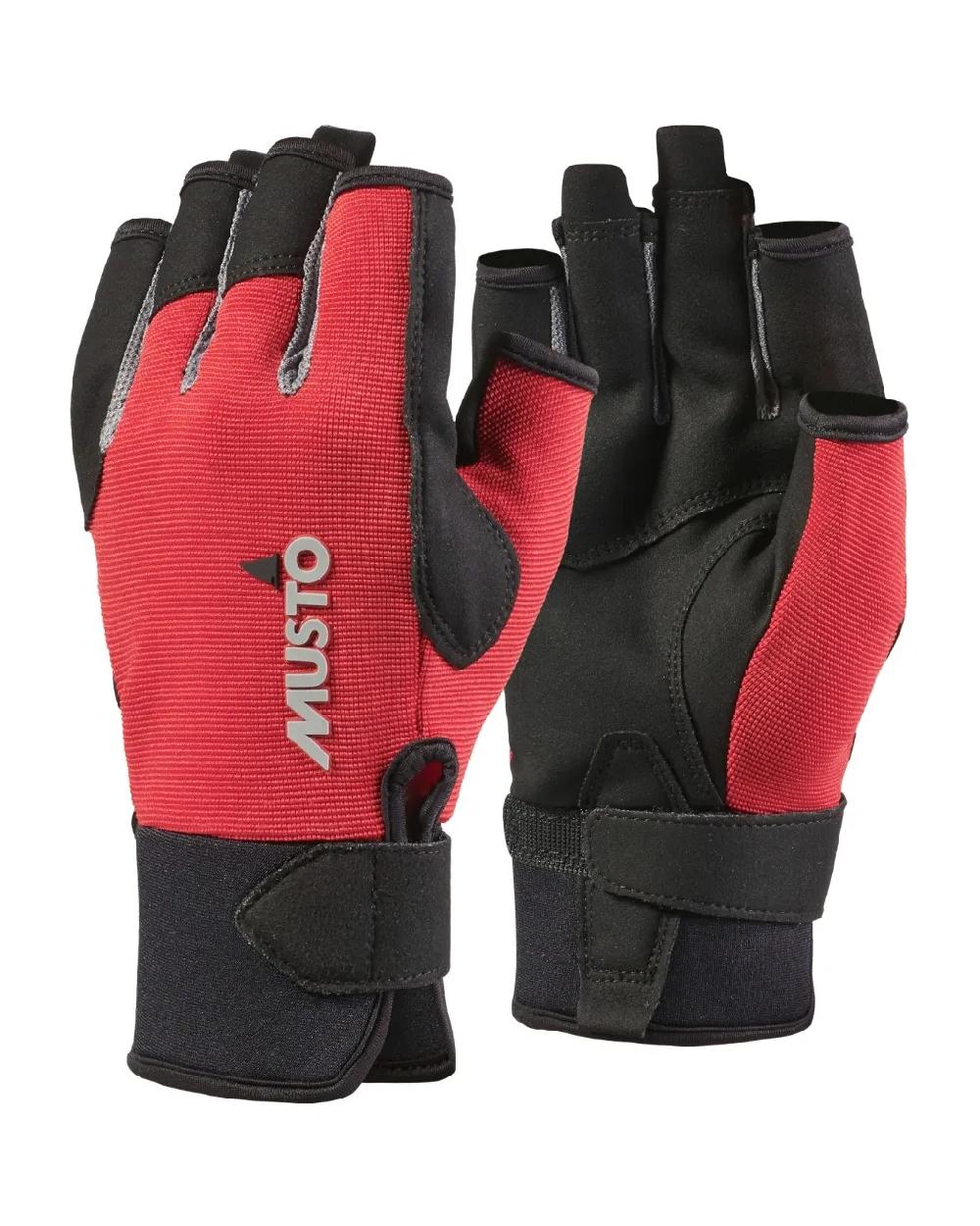 Musto Essential Sailing Short Finger Gloves in True Red 