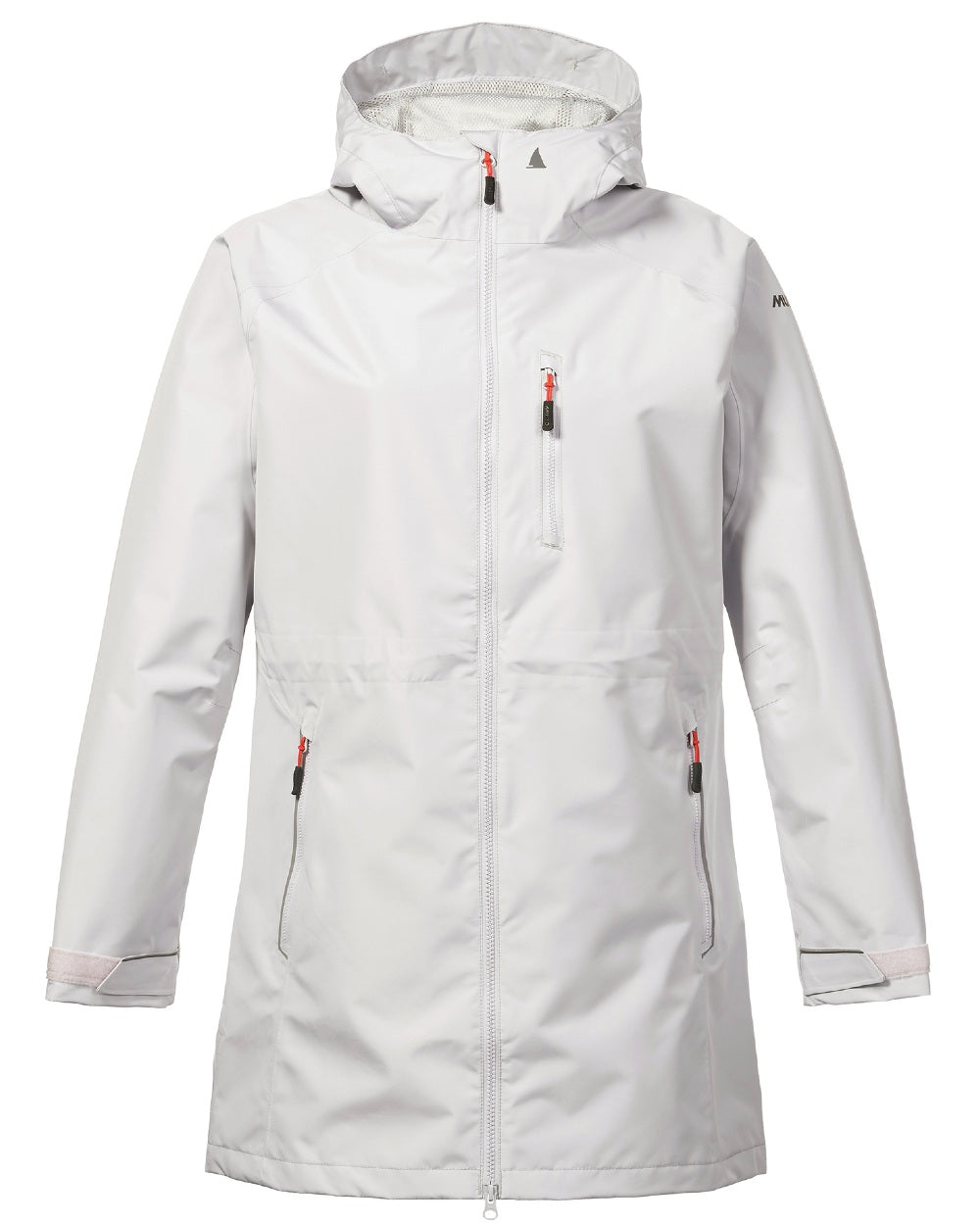 Grey Fog coloured Musto Ladies Sardinia Rain Jacket on White background 