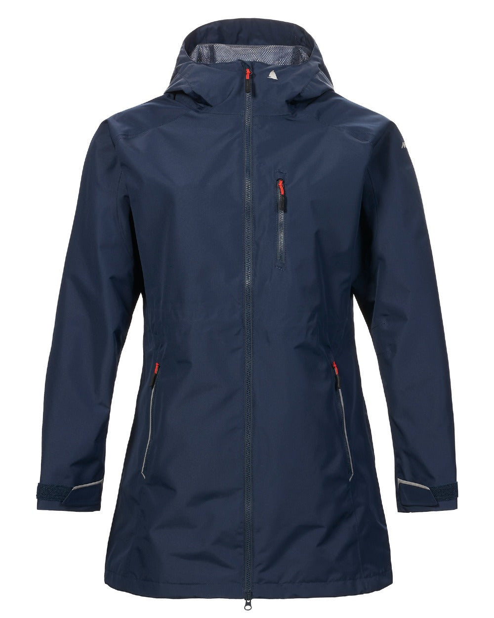 Navy coloured Musto Ladies Sardinia Rain Jacket on White background 