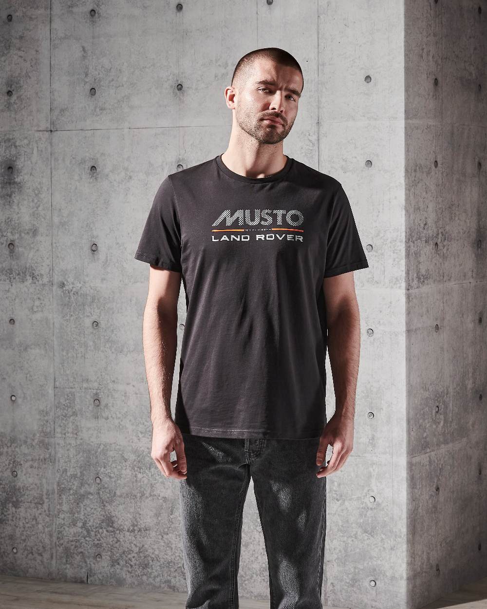 Musto Mens Land Rover Logo Short Sleeve T-Shirt 2.0 in Black 