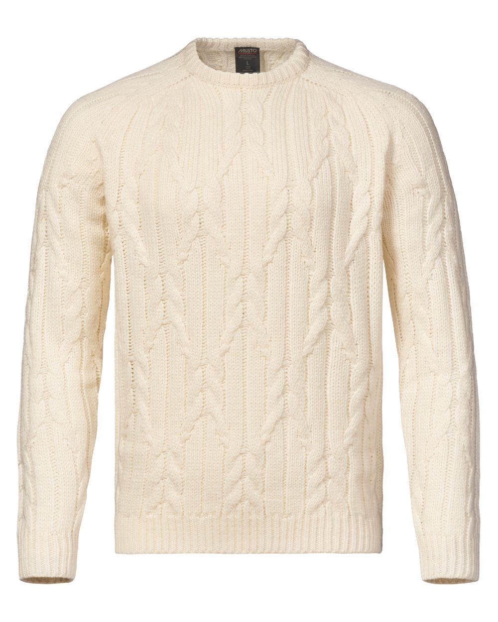 Musto Mens Marina Cable Knit Jumper in Antique Sail White 