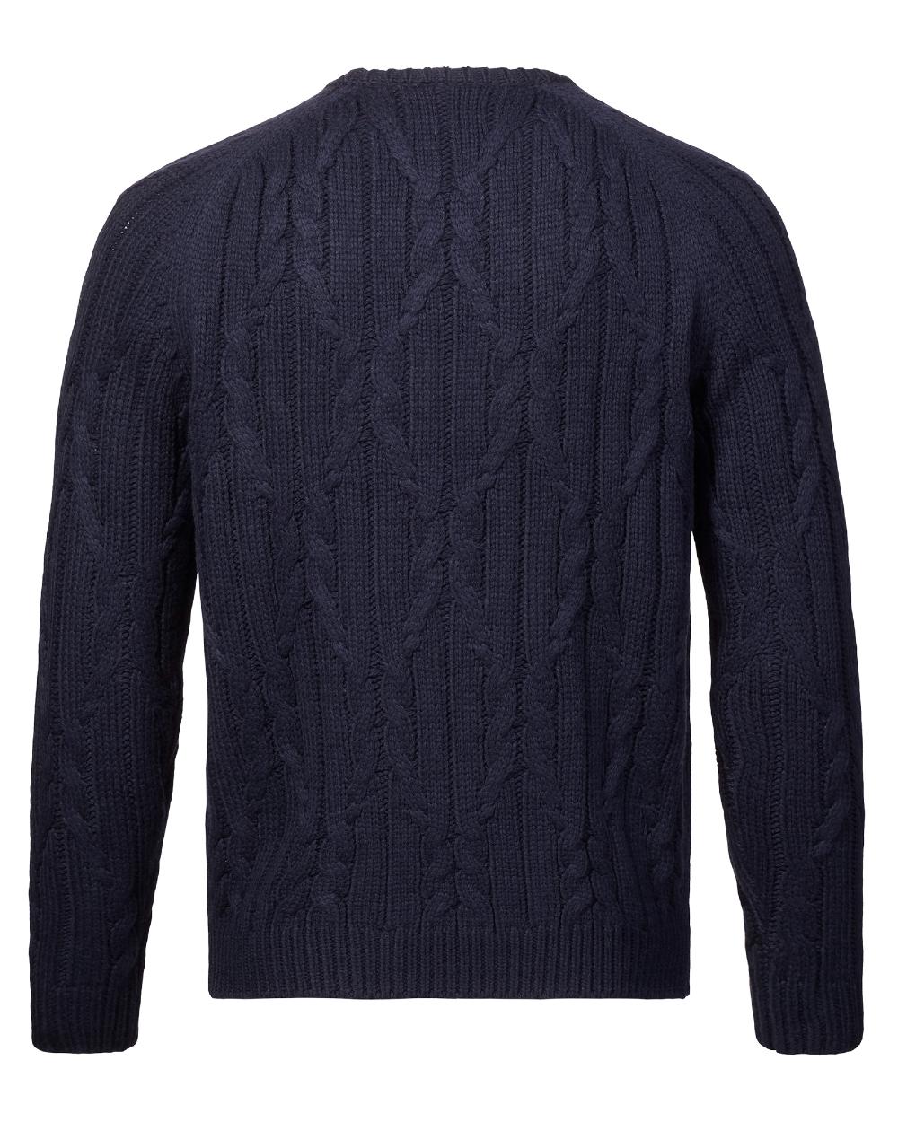 Musto Mens Marina Cable Knit Jumper in Navy 