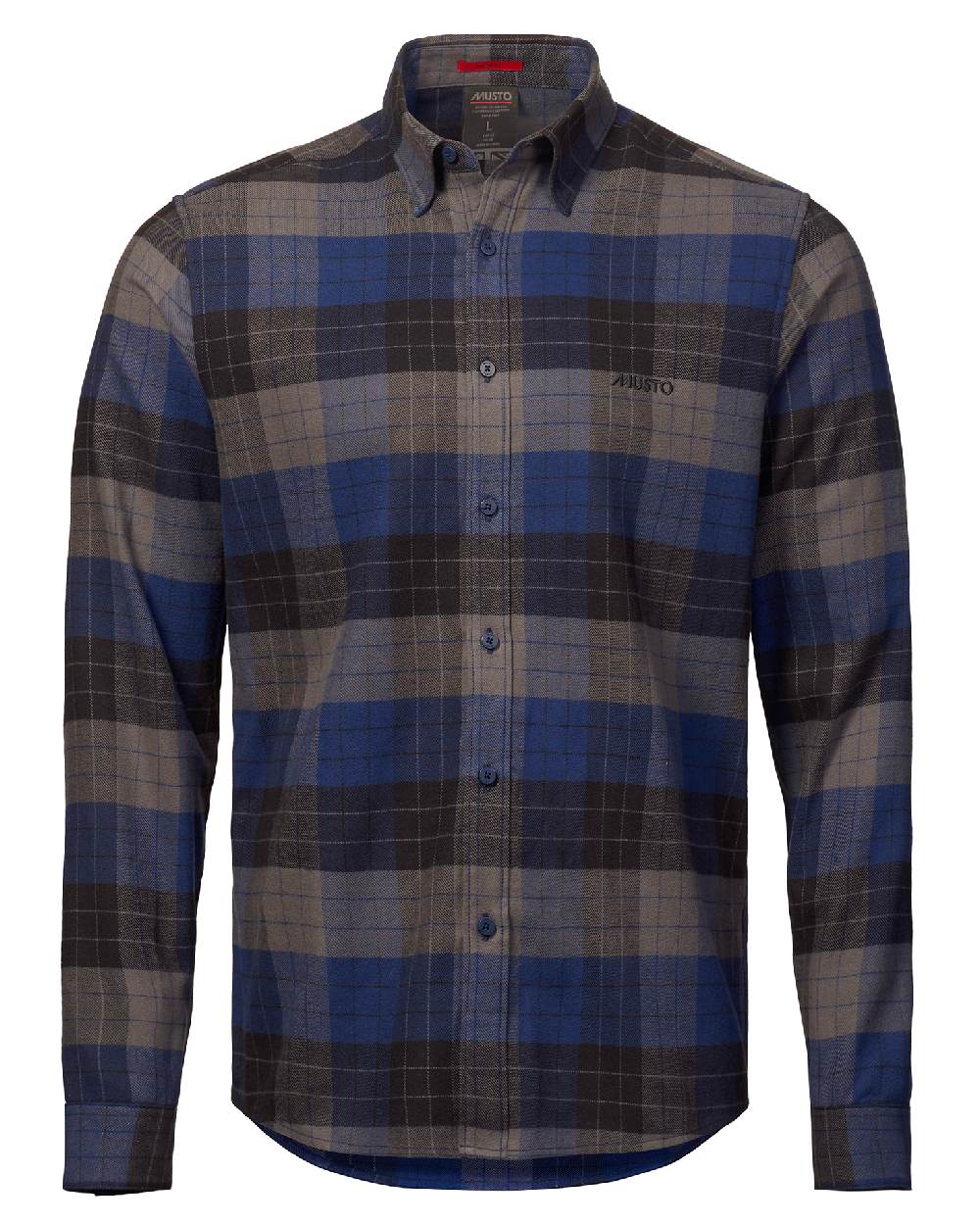 Musto Mens Marina Plaid Long Sleeve Shirt 2.0 in Dark Cobalt 