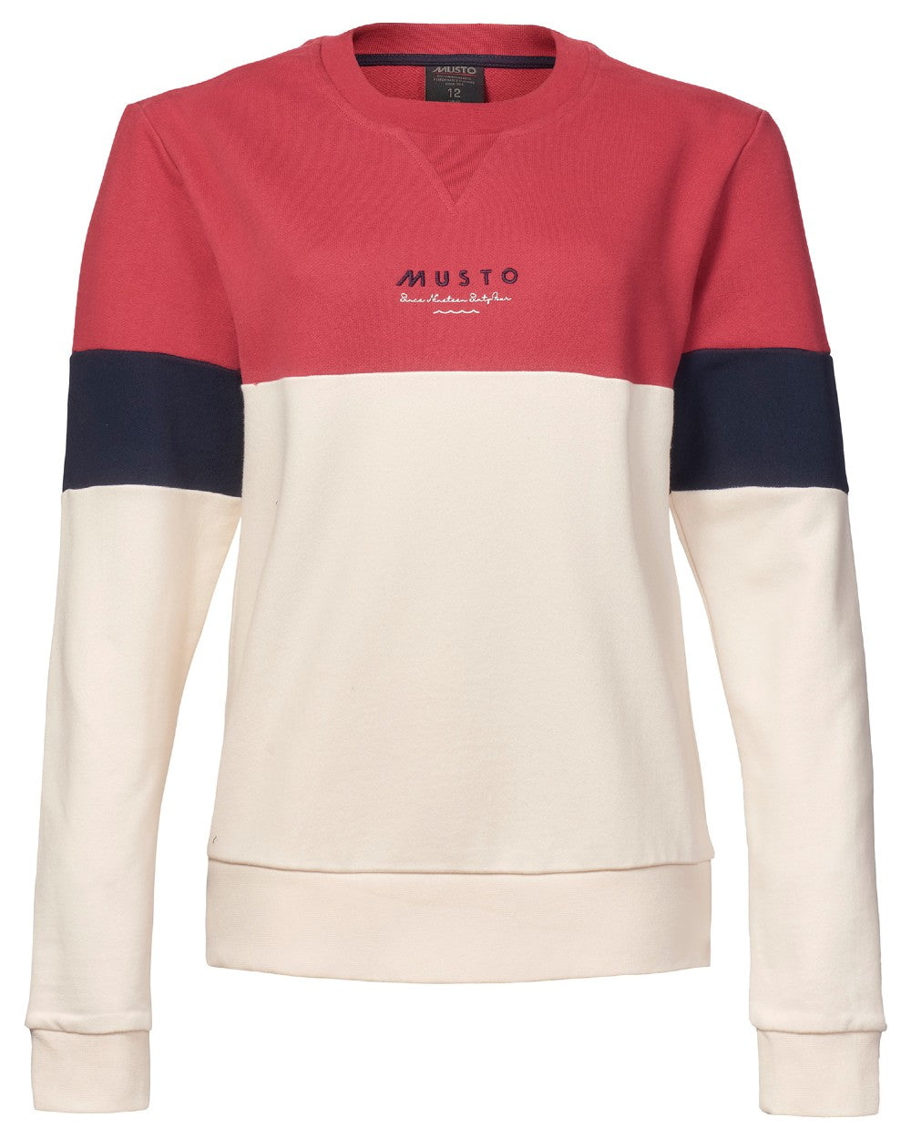 Musto Womens Marina Tri Colour Sweatshirt in Antique Sail White 