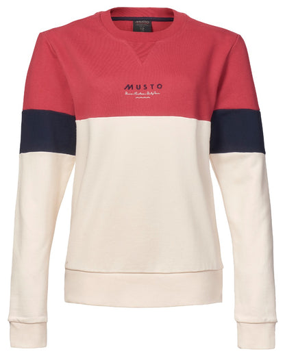 Musto Womens Marina Tri Colour Sweatshirt in Antique Sail White 