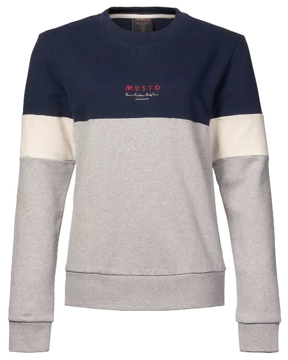 Musto Womens Marina Tri Colour Sweatshirt in Grey Melange 