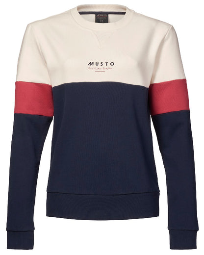 Musto Womens Marina Tri Colour Sweatshirt in Navy 