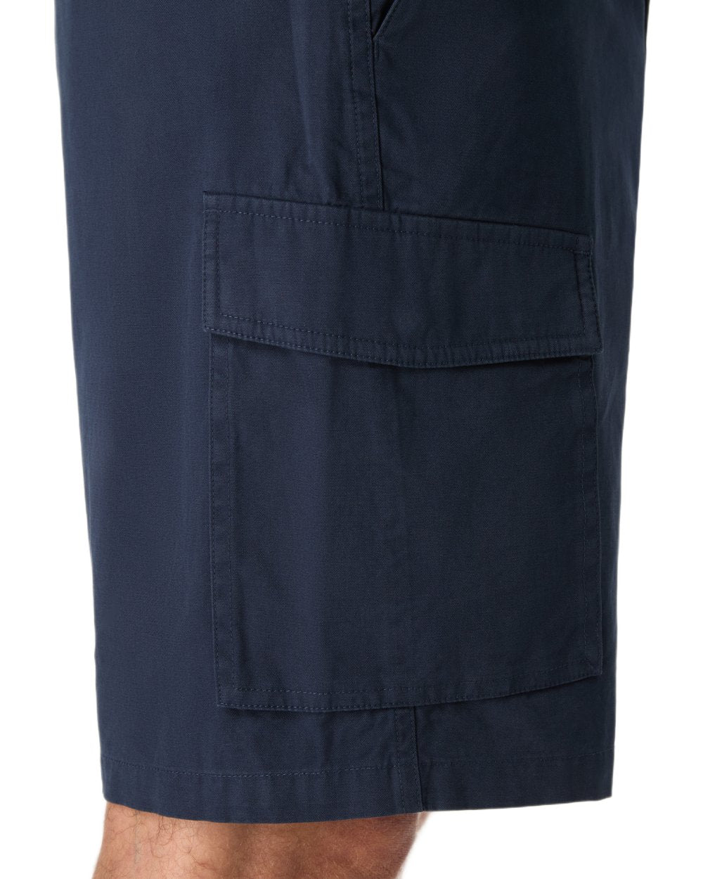 Navy coloured Musto Mens Original Cargo Shorts on white background 