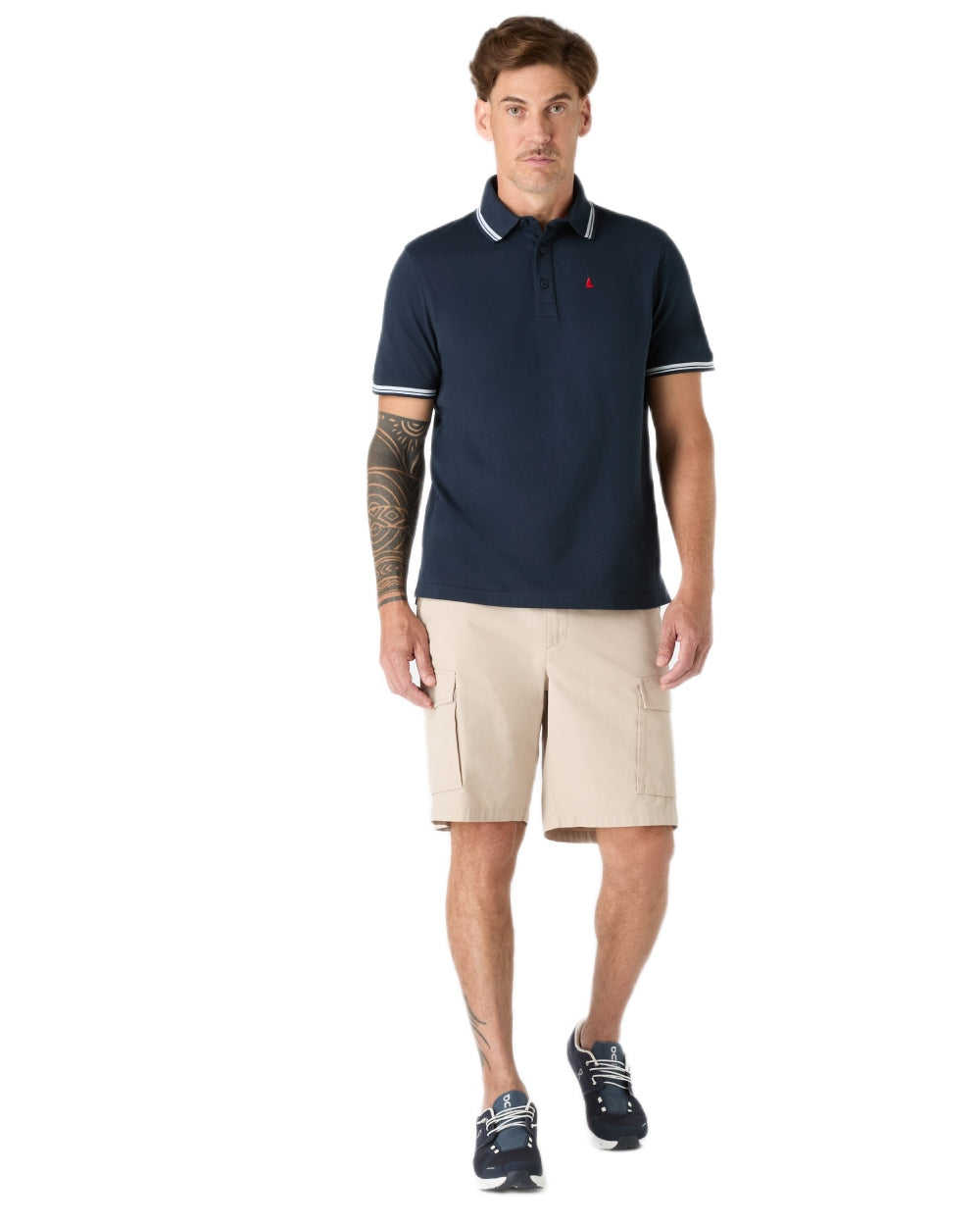 Pure Cashmere coloured Musto Mens Original Cargo Shorts on white background 