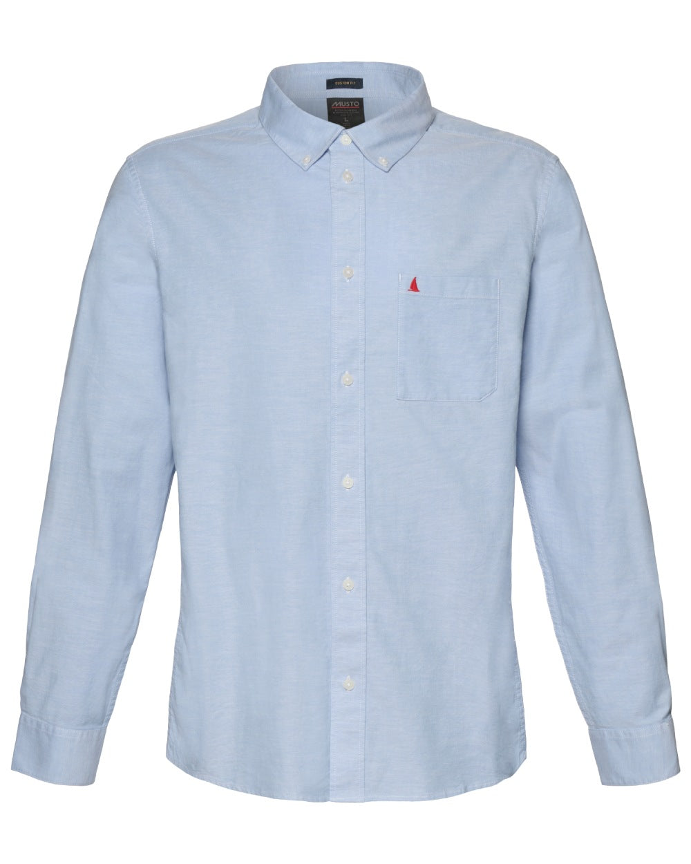 Pale Blue coloured Musto Mens Original Oxford Shirt on white background 
