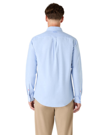 Pale Blue coloured Musto Mens Original Oxford Shirt on white background 