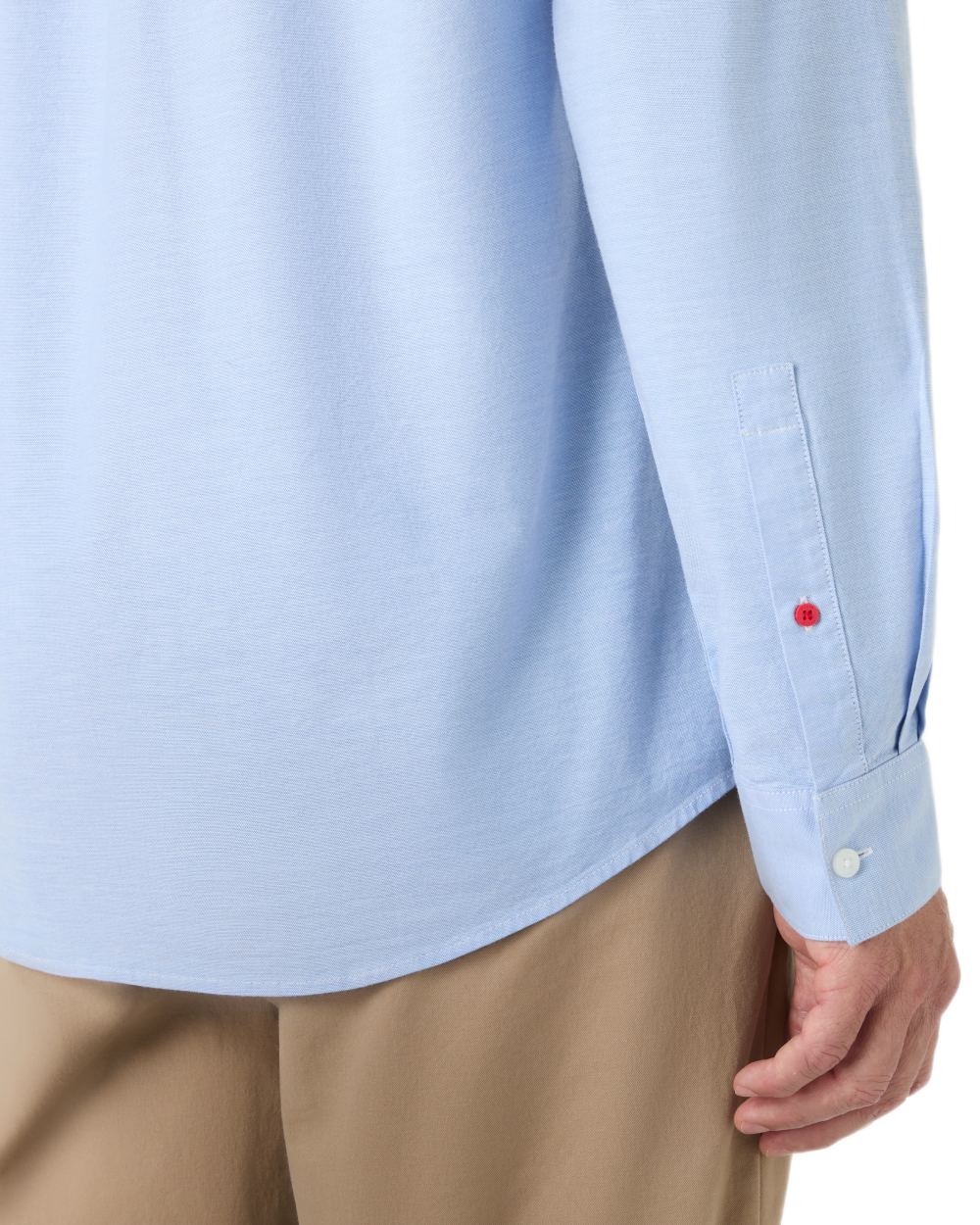 Pale Blue coloured Musto Mens Original Oxford Shirt on white background 