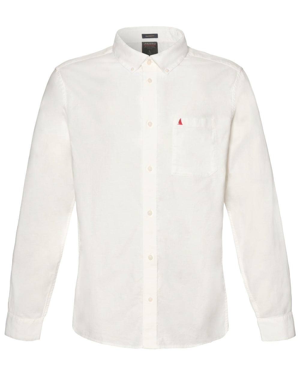 White coloured Musto Mens Original Oxford Shirt on white background 