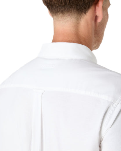 White coloured Musto Mens Original Oxford Shirt on white background 