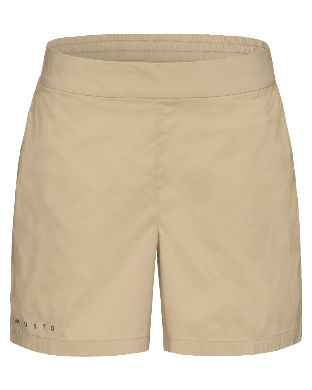 Beige coloured Musto Womens Evo Fast Dry Shorts on white background 
