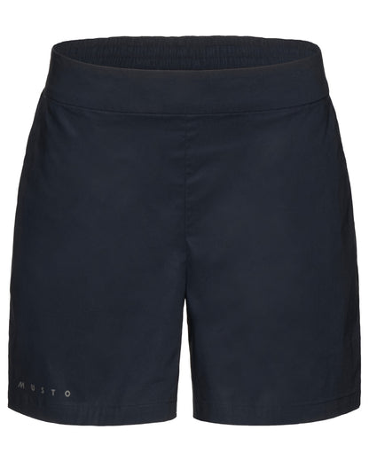 Navy coloured Musto Womens Evo Fast Dry Shorts on white background 
