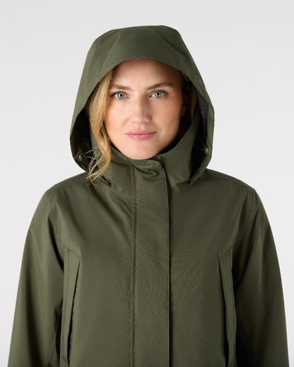 Deep Green Coloured Musto Womens Fenland Jacket 3.0 on White Background 