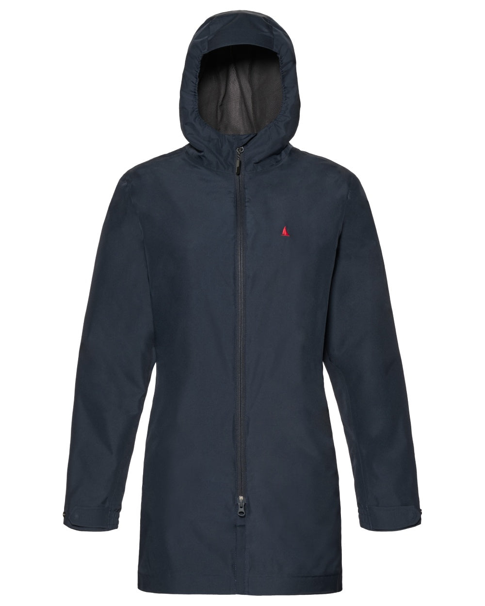Navy coloured Musto Womens Original Long Rain Jacket on white background 
