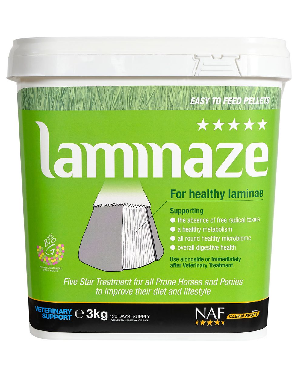 NAF Five Star Laminaze Pellets 3kg on white background