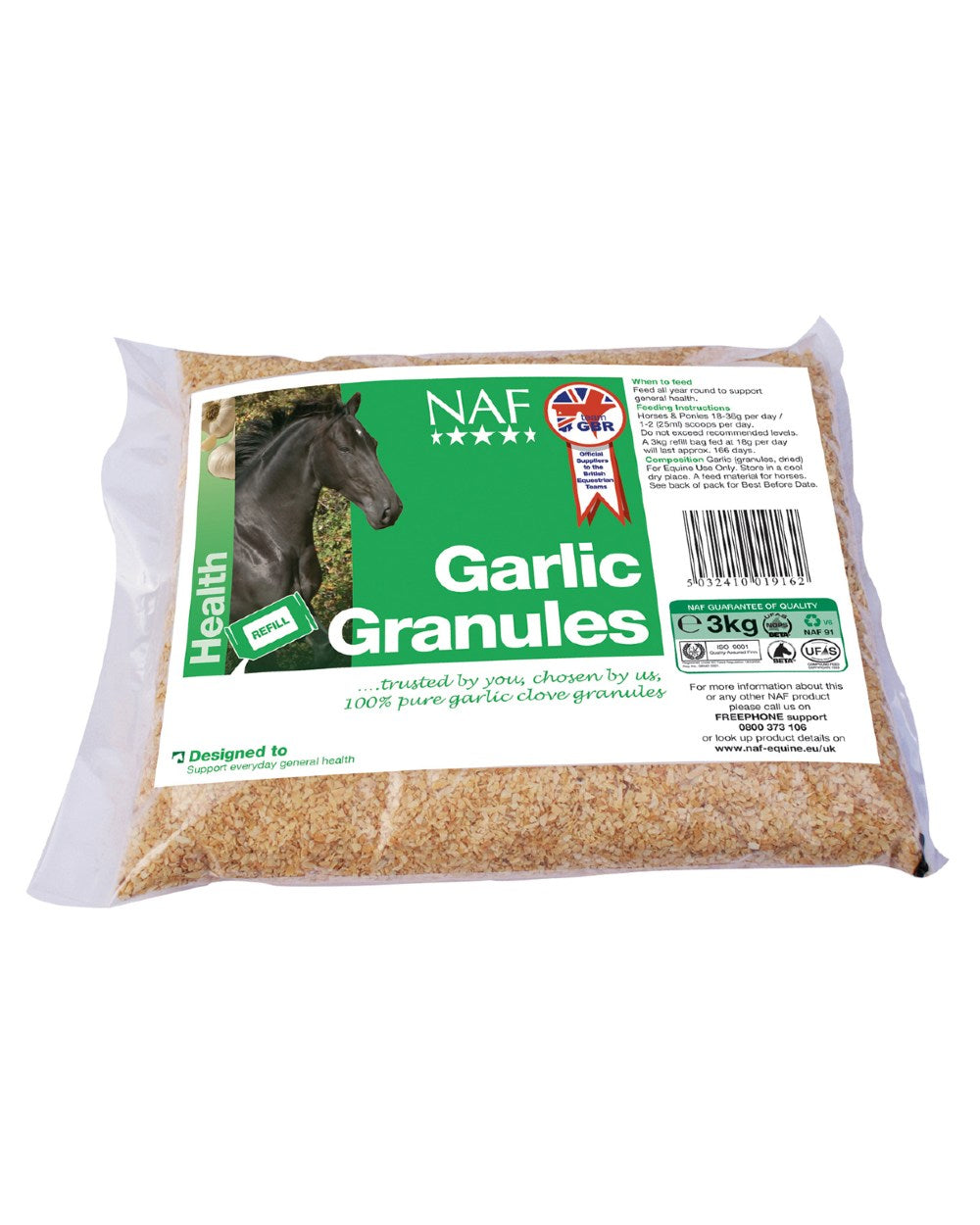 NAF Garlic Granules 3kg on white background
