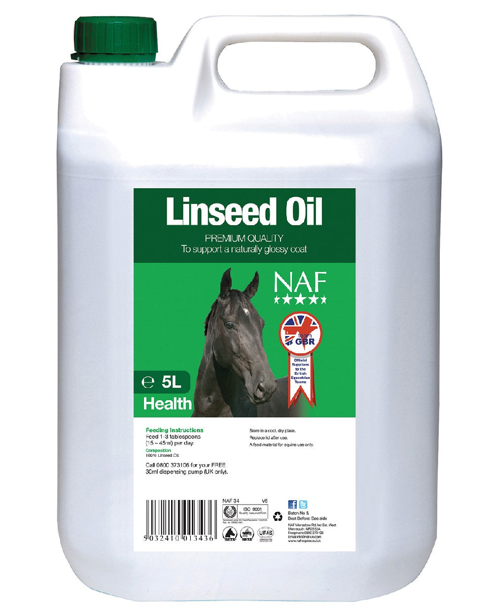 NAF Linseed Oil 5lt on white background