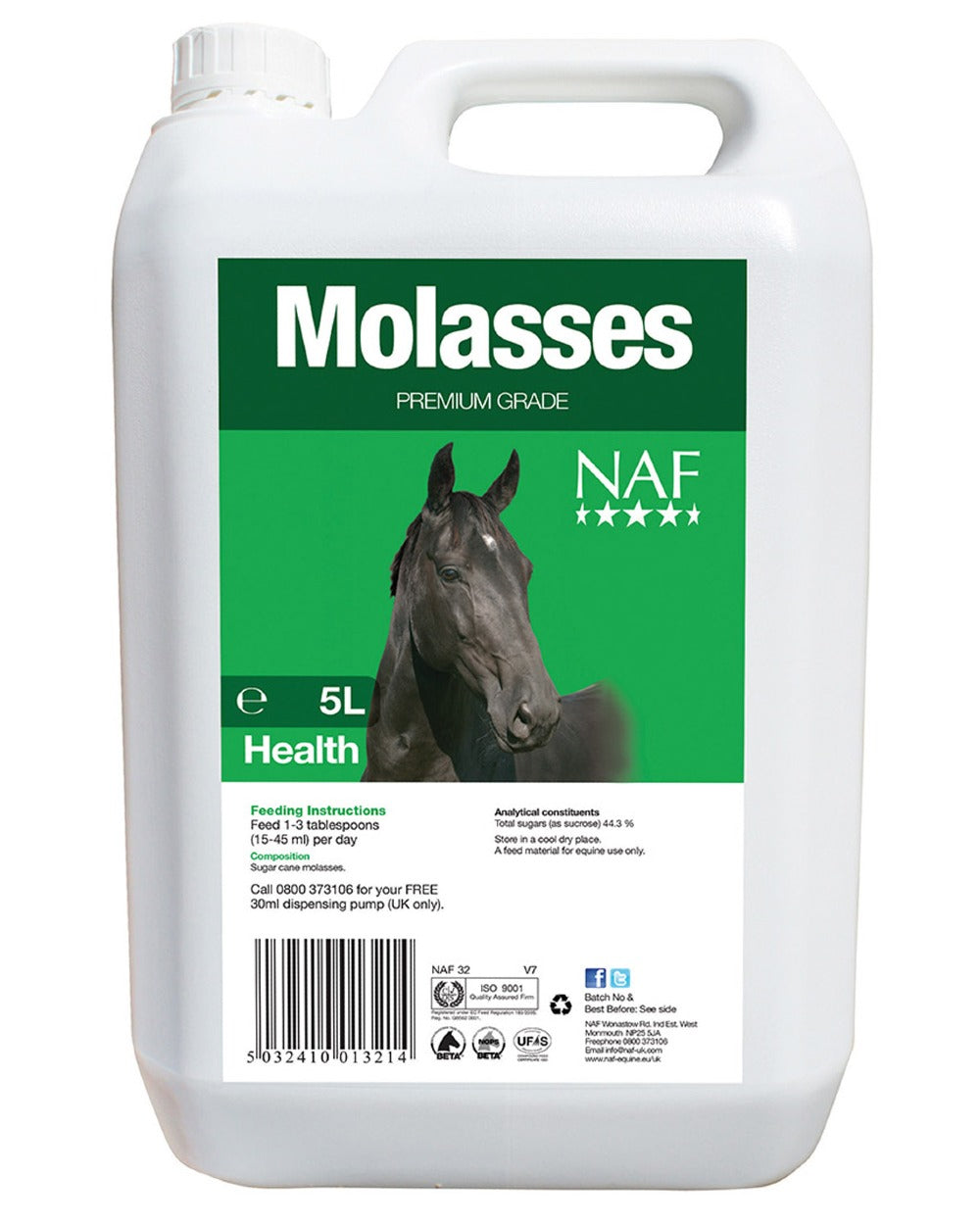 NAF Molasses 5l on white background
