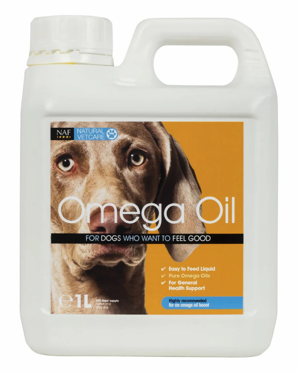 NAF NVC Omega Oil 1lt on white background