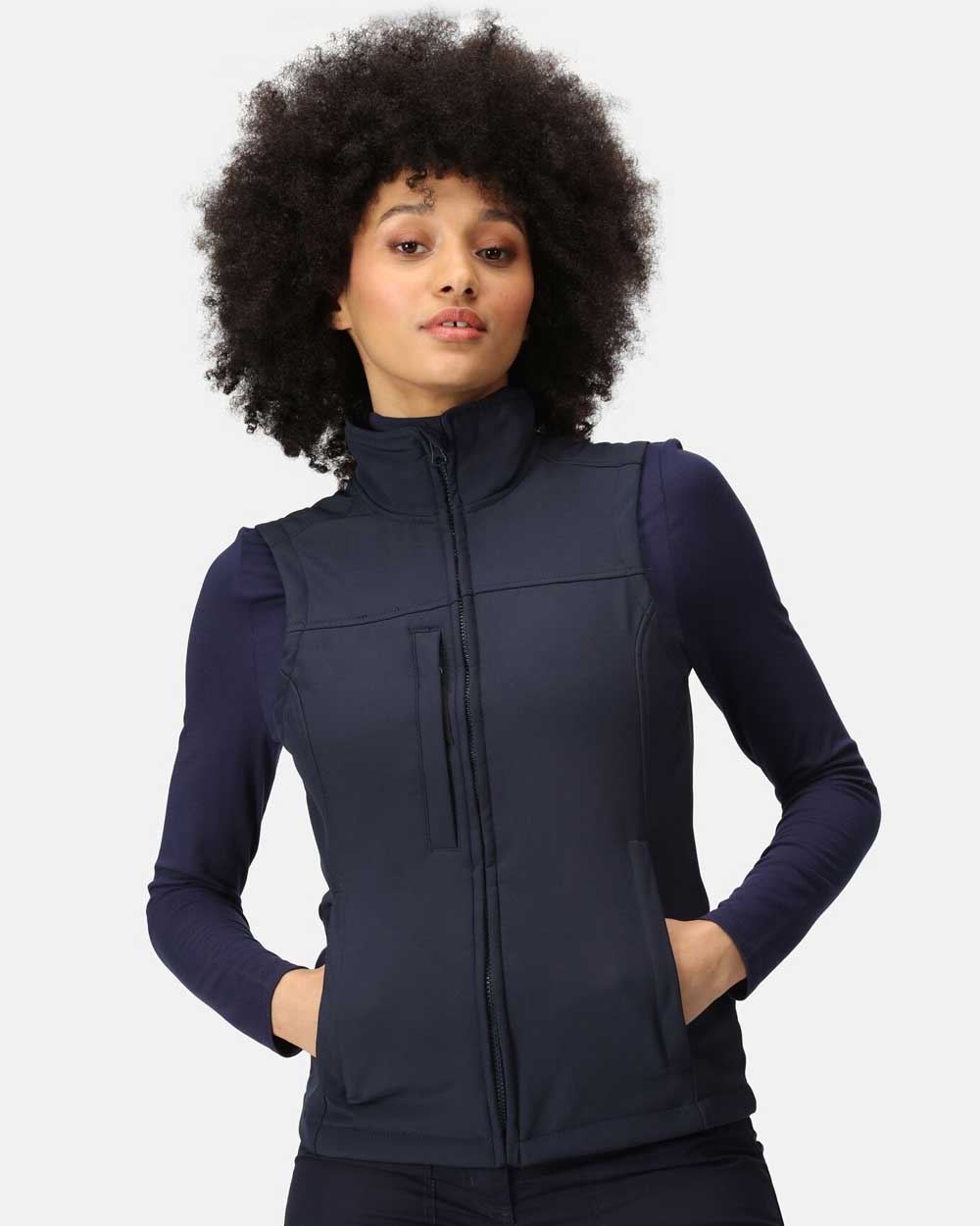 Regatta Womens Flux Softshell Bodywarmer In Navy 