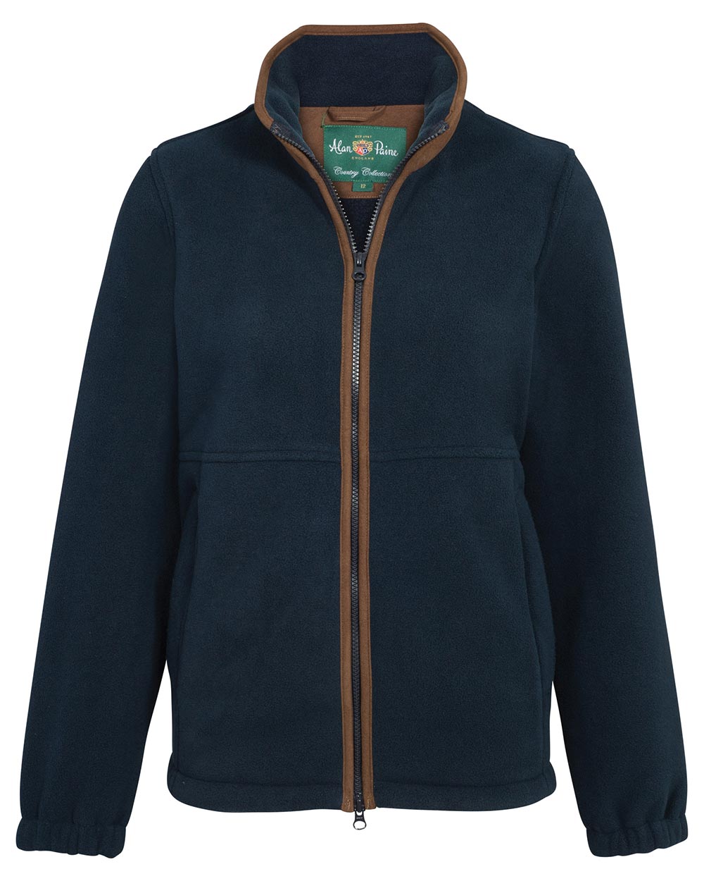 Dark Navy Coloured Alan Paine Aylsham Ladies Fleece Jacket on white background 