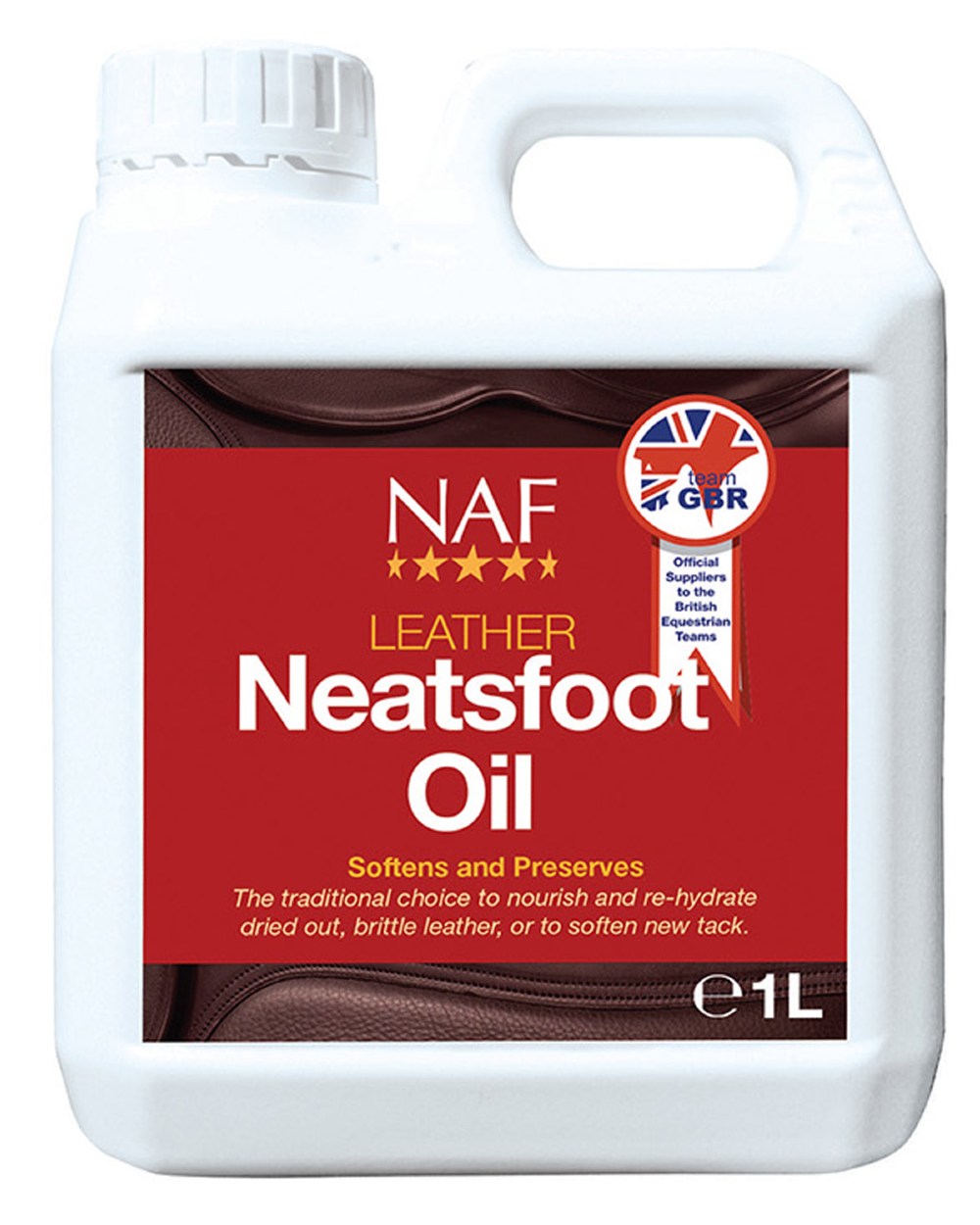 NAF Leather Neatsfoot Oil 1lt on white background