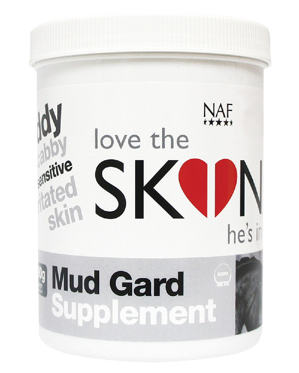 NAF Love The Skin Hes In Mud Gard Supplement 690gm on white background