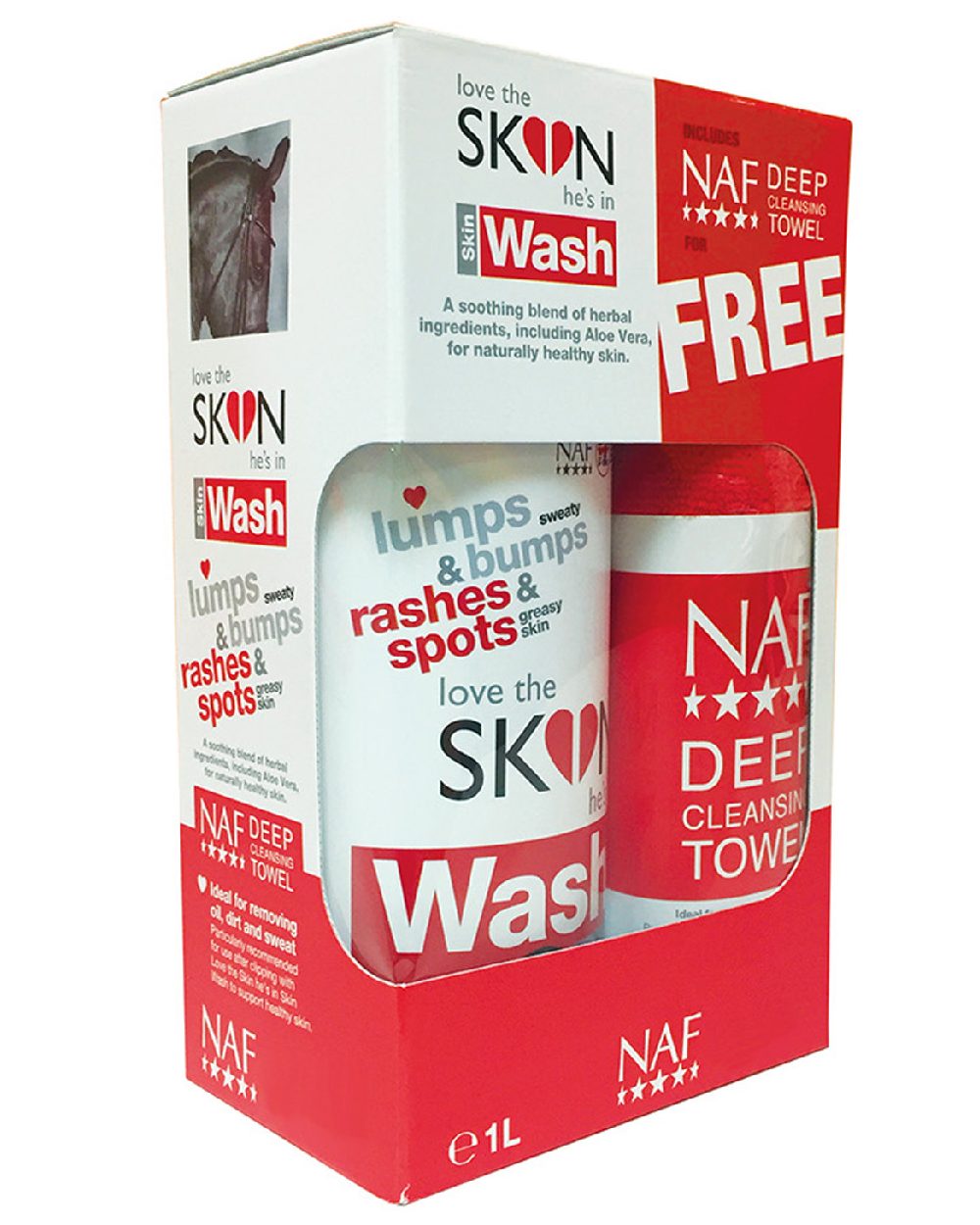 NAF Love The Skin Hes In Skin Wash 1lt on white background