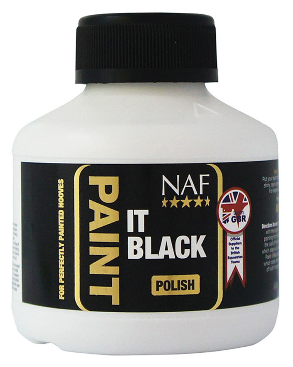 NAF Paint It Black Hoof Polish on white background